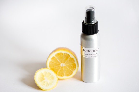 pronounce organic hand sanitizer with lemon oil